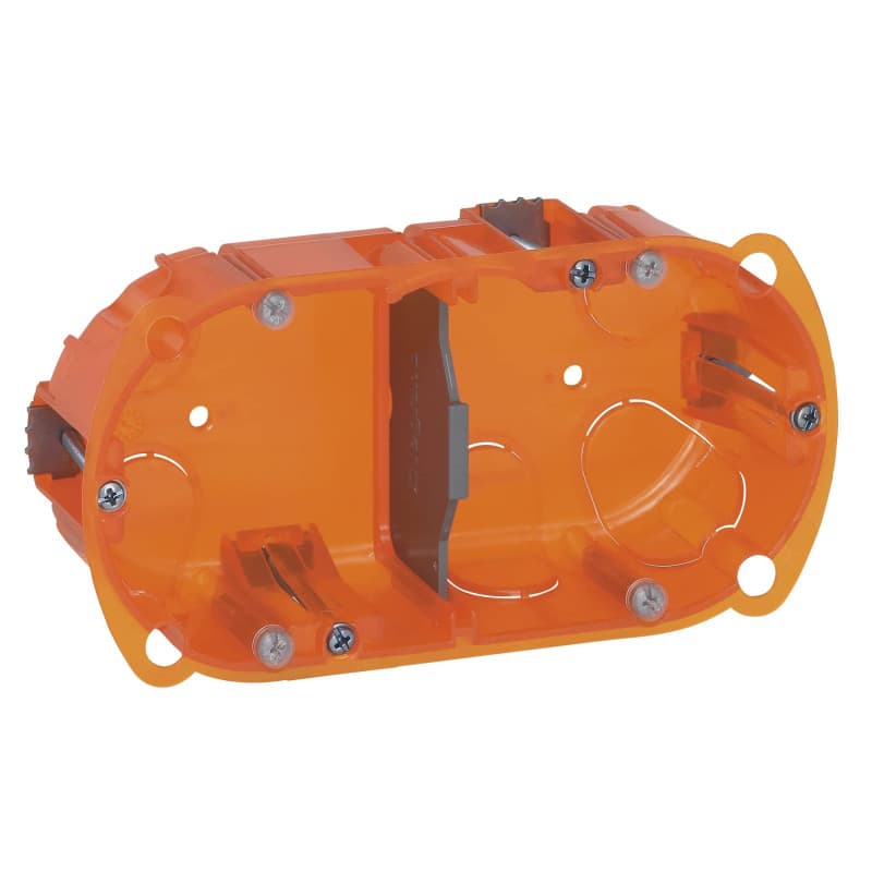 Boîte d'Encastrement Batibox Legrand - Rigidité Renforcée pour Plâtre et Brique - 2 Postes