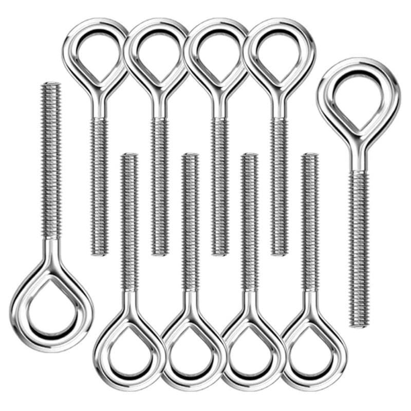 Boulons à œil M8 en Acier Inoxydable 304 - Lot de 10 Pièces pour Fixation et Suspension