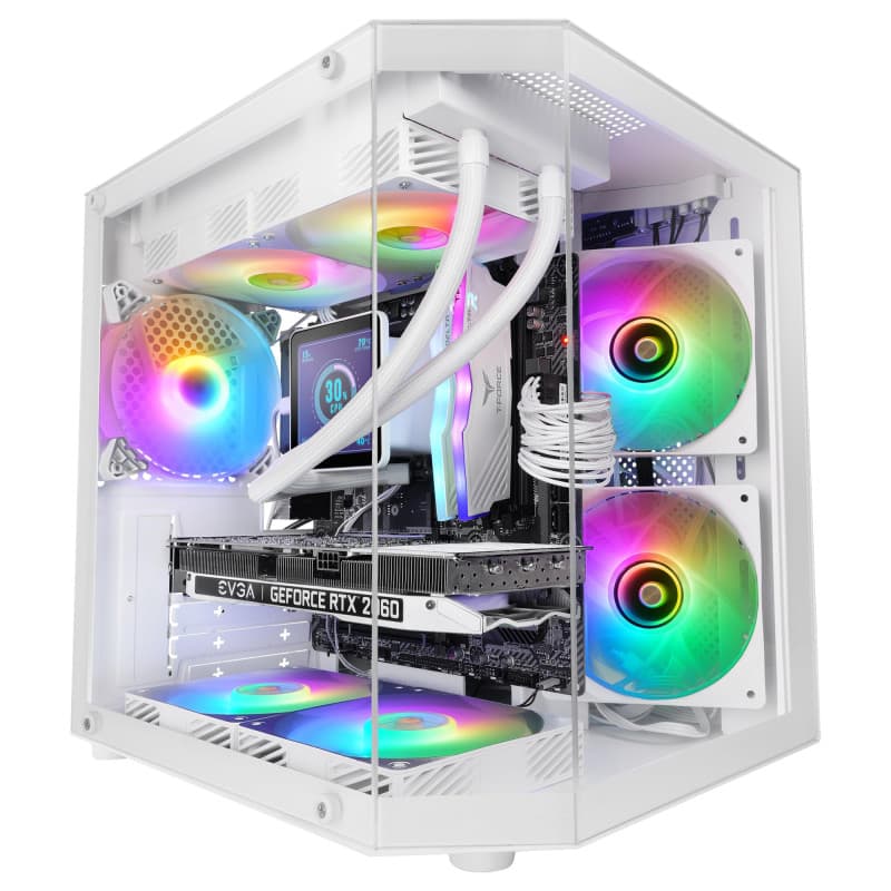 Boîtier Gaming MicroATX Mars Gaming MC-3TLITE avec Triple Verre Trempé et Ventilateur RGB