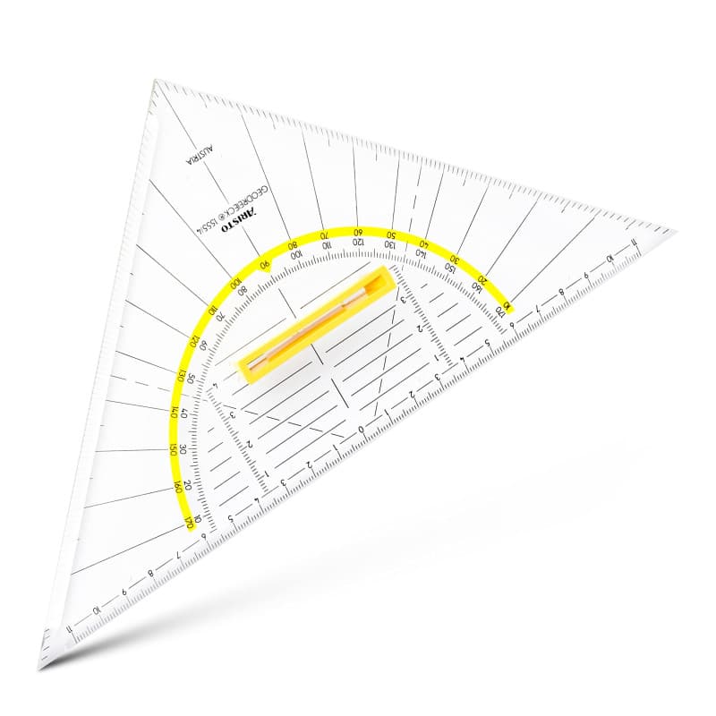 Équerre de géométrie Aristo avec poignée - 25 cm en Plexiglas transparent
