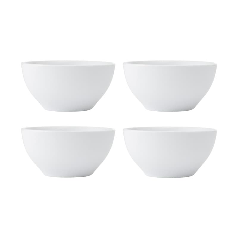 Mikasa Chalk - Lot de 4 Bols en Porcelaine Blanche, 10 cm, Idéal pour Tapas et Desserts