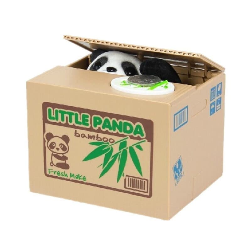 Tirelire Panda Mignon Noir et Blanc avec Fonction Automatique