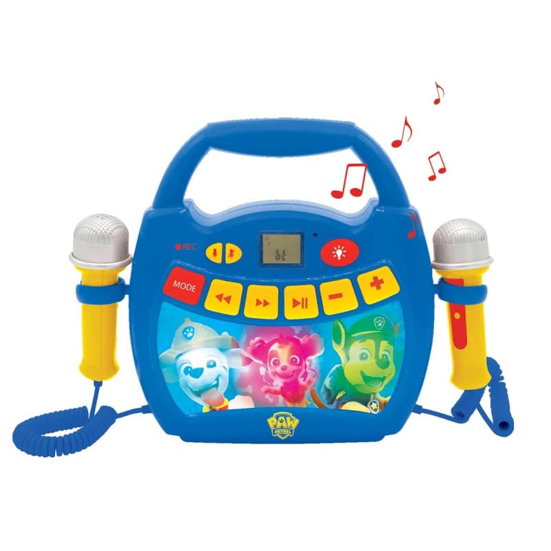 Lecteur Musical Karaoké Portable Pat' Patrouille avec Bluetooth et Micros