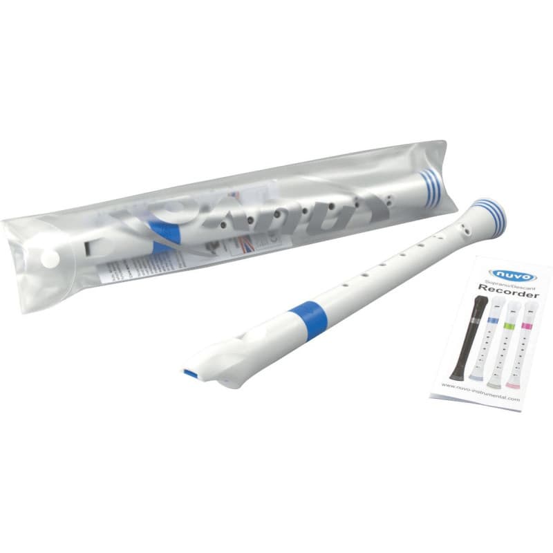 Flûte à Bec Soprano Nuvo Blanc et Bleu - Instrument en Plastique ABS