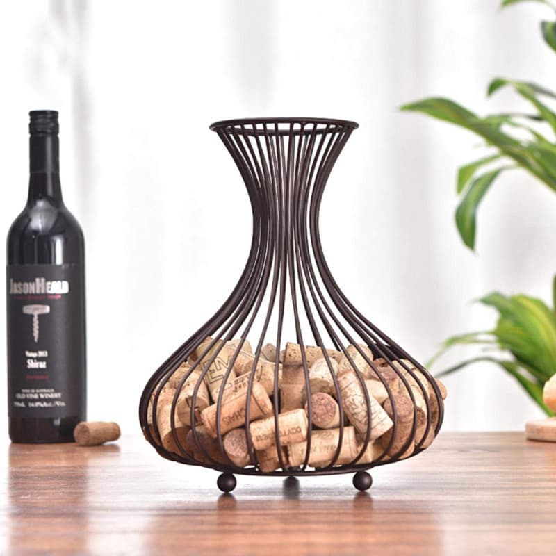 OUKENS Récipient à Bouchons de Vin en Fer - Support Décoratif pour Bouteilles