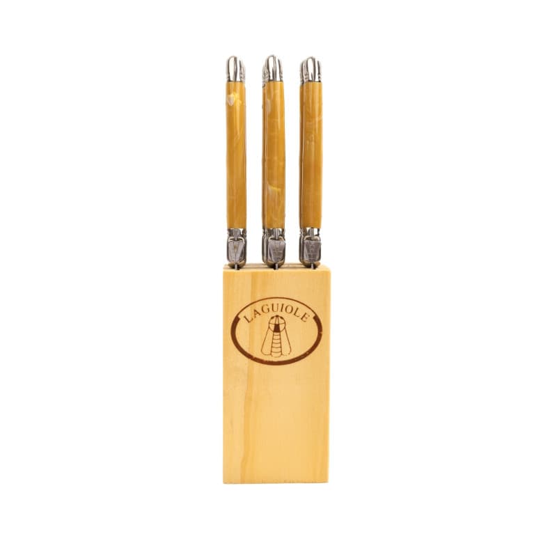 Bloc de Couteaux Pradel Excellence en Bois - 6 Pièces avec Lames Dentelées