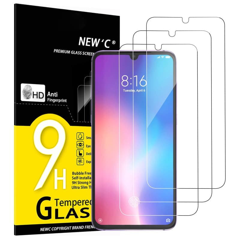 Lot de 3 Verres Trempés Ultra Résistants pour Xiaomi Mi 9 et CC9