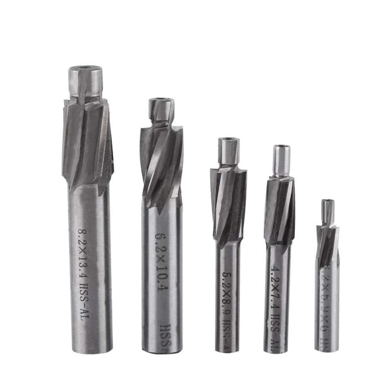 Fraises CNC Jadeshay en Acier HSS - Ensemble de 5 Embouts Carrés pour Usinage Précis