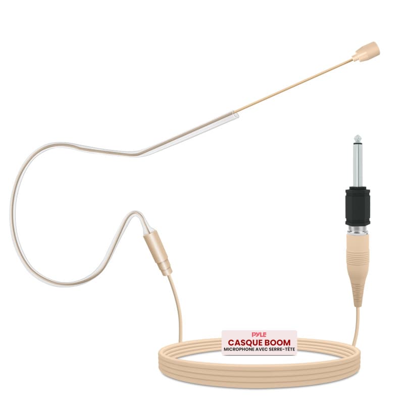 Microphone Omnidirectionnel Pyle Pro avec Serre-Tête et Bonnette Beige