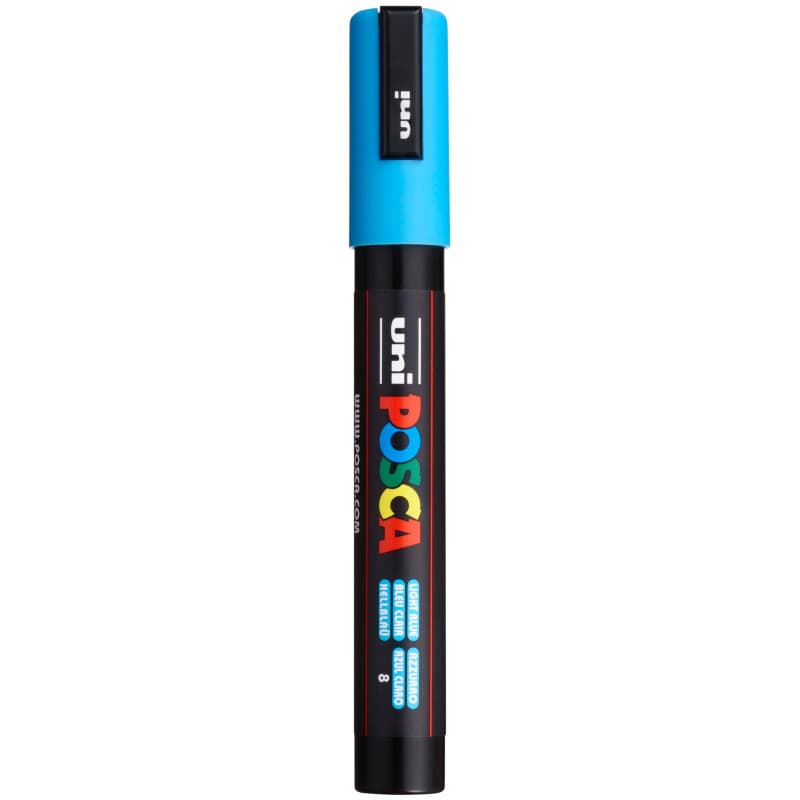 Marqueur Posca PC5M Bleu Clair - Pointe Conique Moyenne 1,8-2,5mm