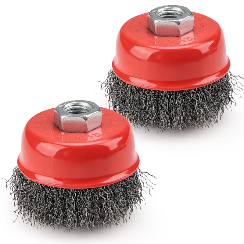 Lot de 2 Brosses Métalliques 75mm pour Meuleuse d'Angle - Nettoyage et Dérouillage