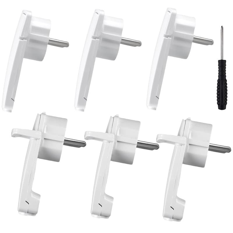 Lot de 6 fiches coudées plates Schuko avec protection 250 V 16 A