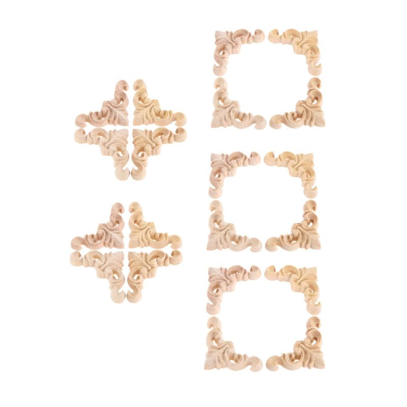 20 Autocollants en Bois Sculpté pour Décoration de Meubles