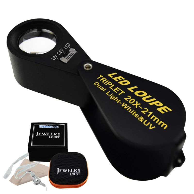 Loupe LED Professionnelle 20x avec Éclairage pour Bijoux et Timbres