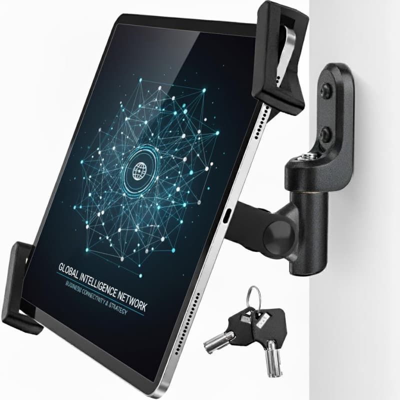 Support Mural Antivol pour Tablette iPad - Monture Kiosque Rotative 360°