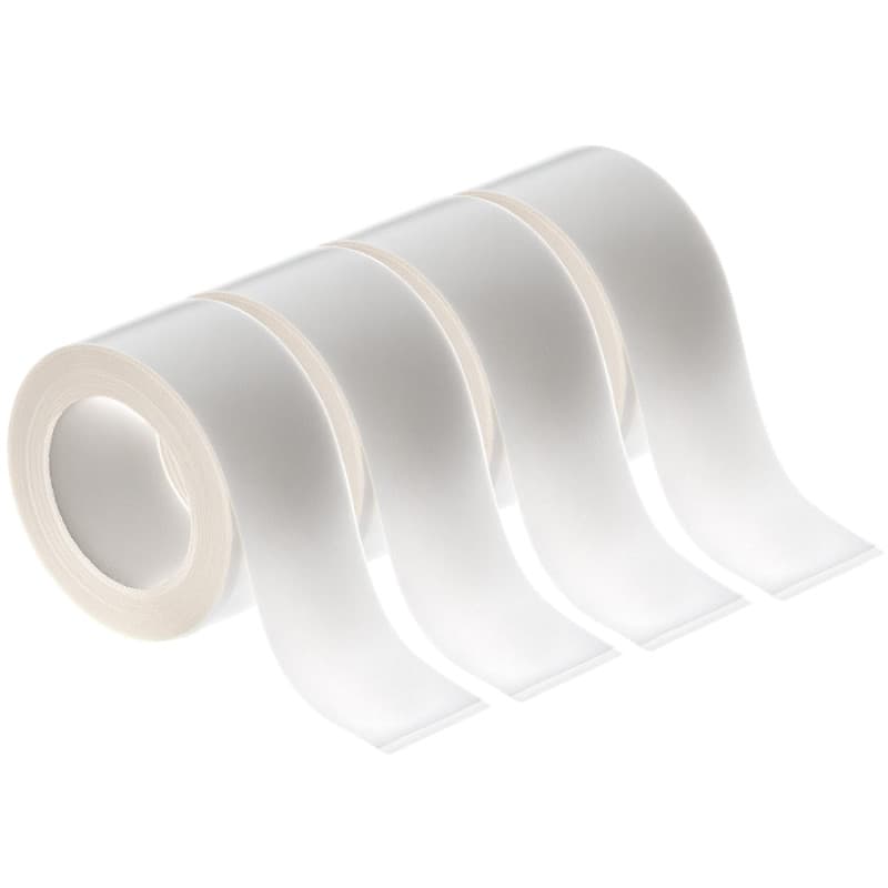 QWORK Rubans d'Étiquettes Thermiques Transparentes - 4 Rouleaux de 16 mm x 4 m