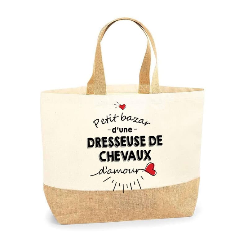 Sac Cabas Vintage en Coton et Jute - Idéal Plage et Courses