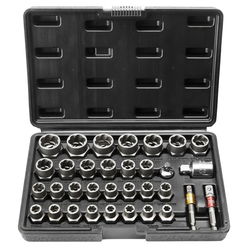 Kit d'Extracteurs de Boulons VEVOR 29 Pièces - Outils pour Écrous Cassés