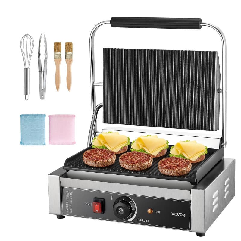 Gril Panini Électrique VEVOR 2200 W avec Plaque Émaillée et Contrôle de Température