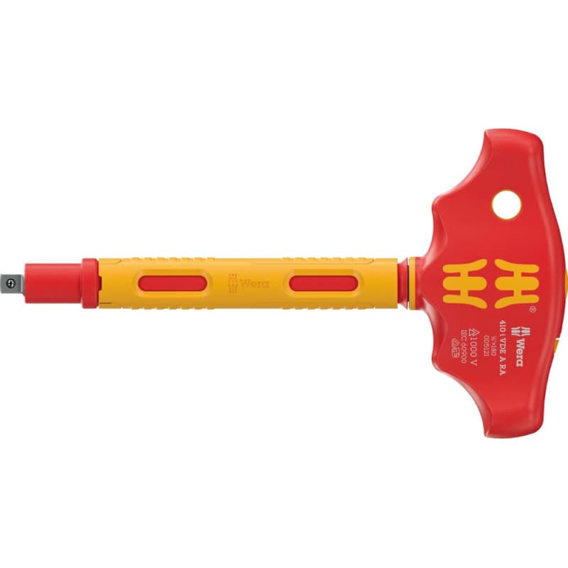 Tournevis VDE à Manche en T Wera avec Fonction Cliquet 1/4"