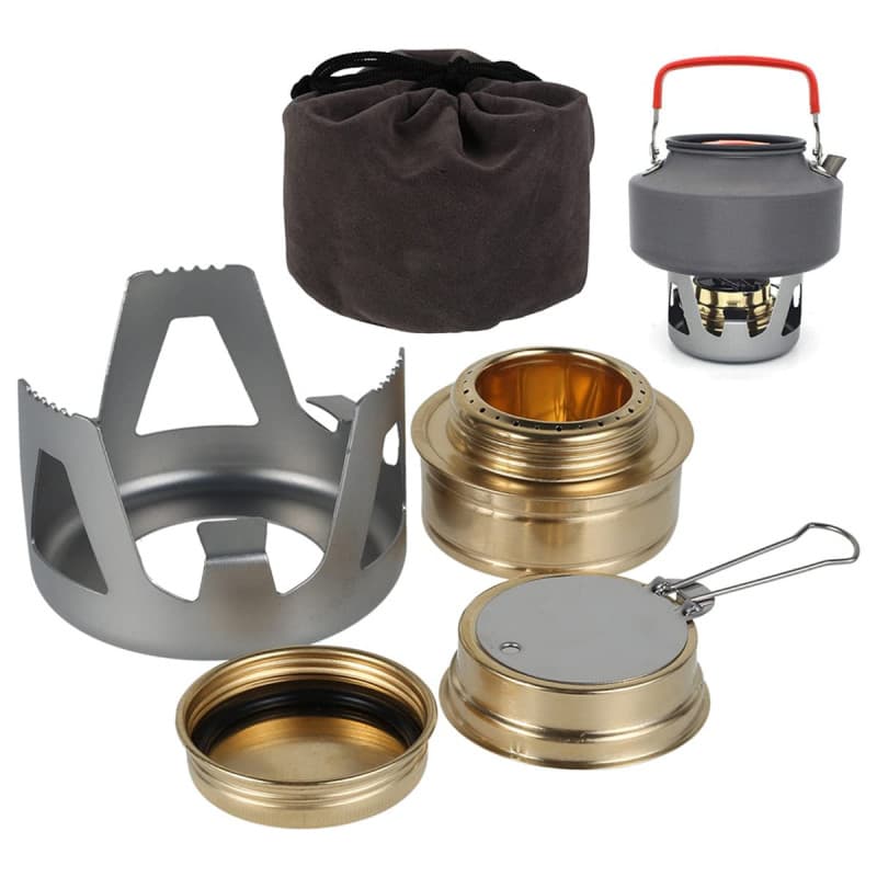 Réchaud à Alcool Portable Foppla - Brûleur Léger en Laiton pour Camping et Randonnée