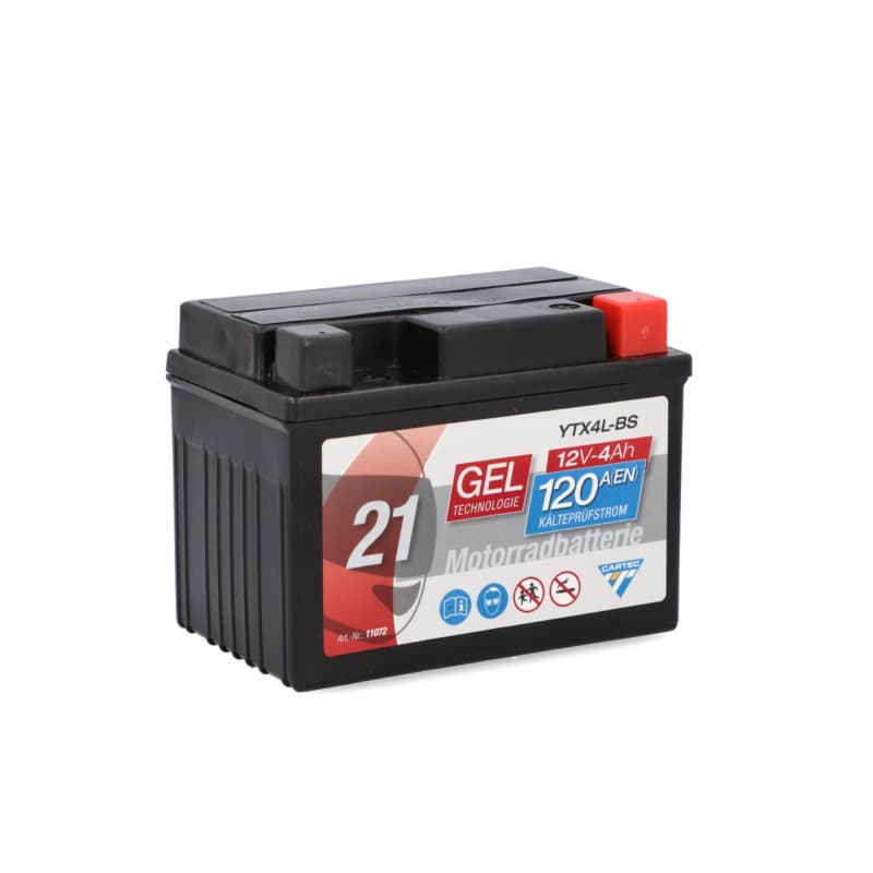 Batterie Moto Cartec YTX4L-BS 4Ah Gel - Démarrage Fiable et Résistant