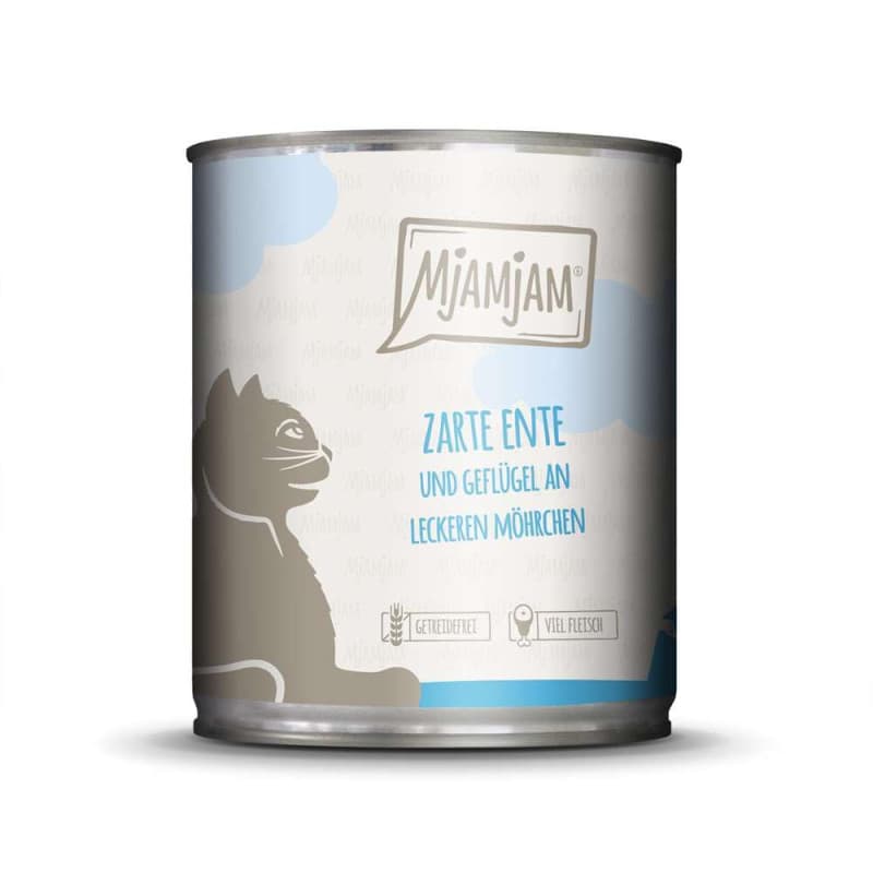 MjAMjAM Nourriture Humide Premium pour Chats - Canard et Volaille avec Carottes - Pack de 6 x 800g
