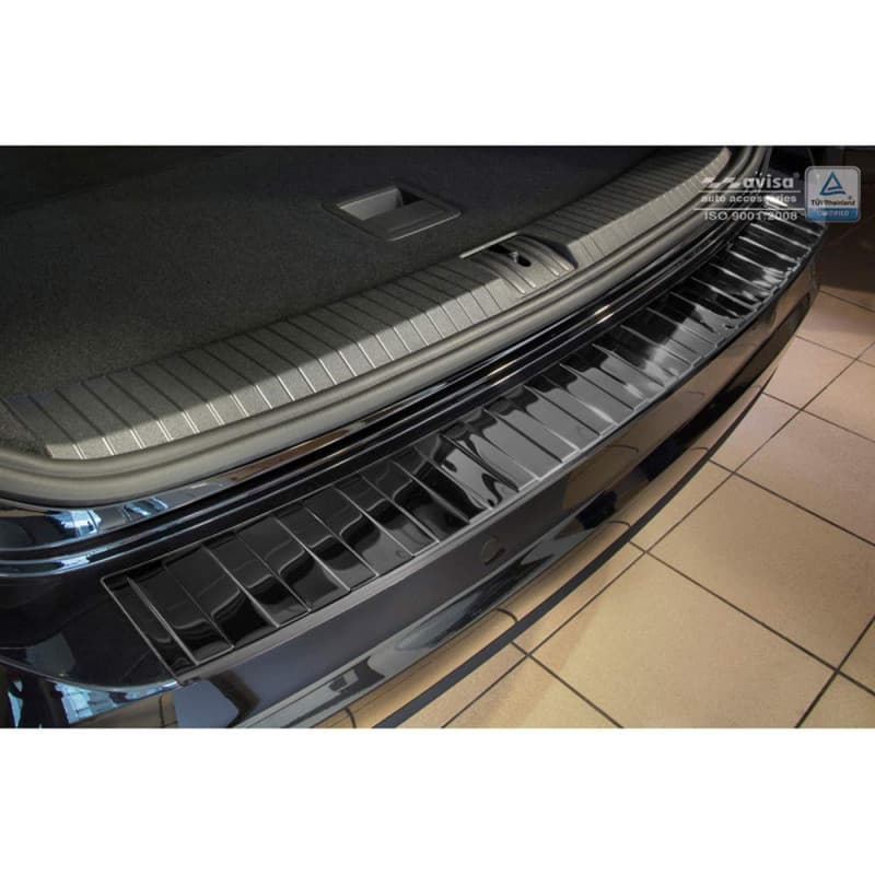 Avisa Protection de Seuil Arrière Inox Noir-Chromé pour Volkswagen Touran III 2015+