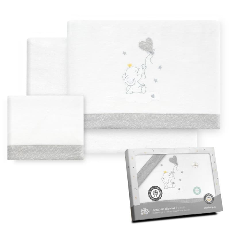 Parure de Draps en Flanelle pour Poussette - Interbaby - Motif Élégant