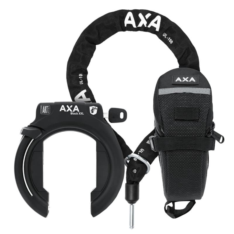 AXA Block XXL Antivol de Vélo avec Chaîne Plug-In 100 cm - Sécurité Optimale