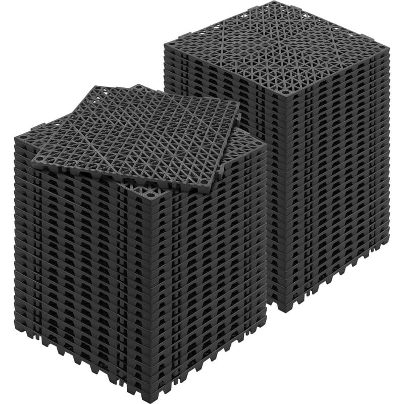 VEVOR Lot de 55 Dalles Clipsables Antidérapantes pour Jardin et Piscine - 30x30 cm