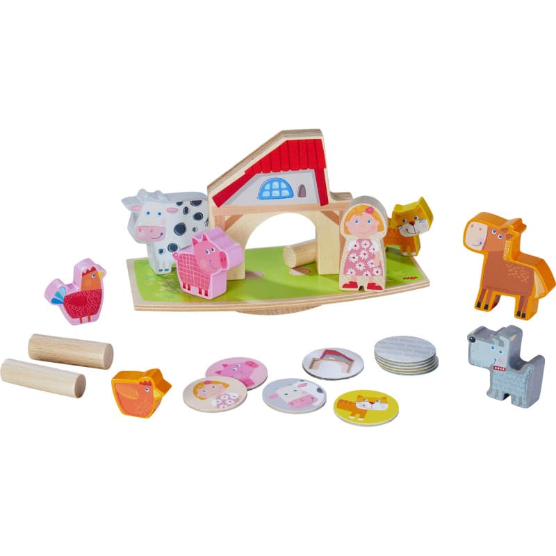HABA - Jeu d'Équilibre A la Ferme en Bois - Amusement pour Enfants à Partir de 2 Ans