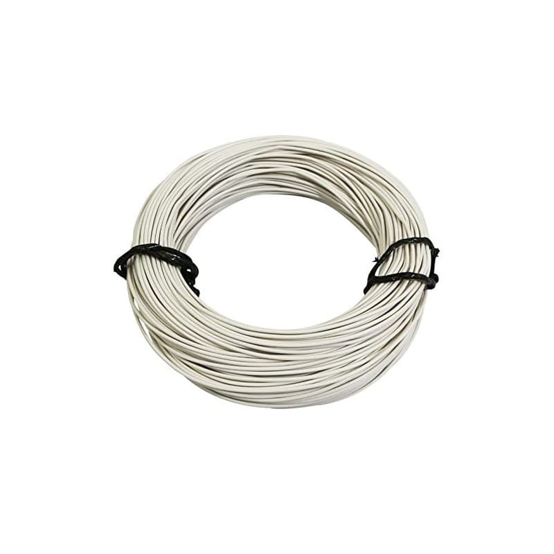 Rouleau de fil électrique souple 0,5mm² en cuivre blanc - 5 mètres