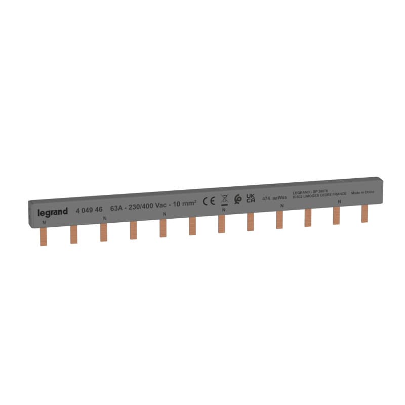 Peigne d'Alimentation Bipolaire Legrand 12 Modules pour Équipements Électriques