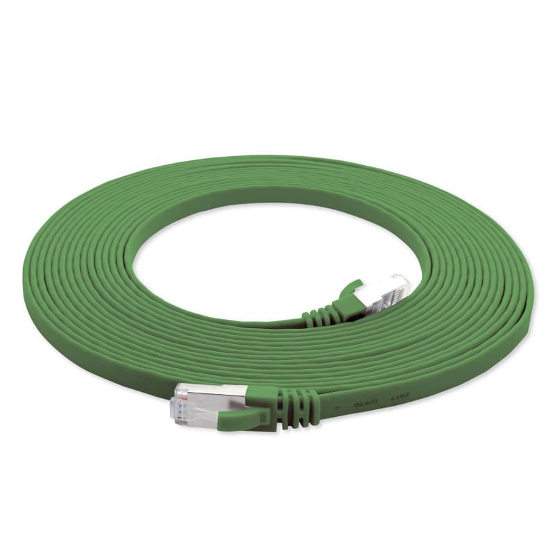 Câble Plat Réseau Cat7 10m - Vert, Ultra-Flexible et Haute Vitesse