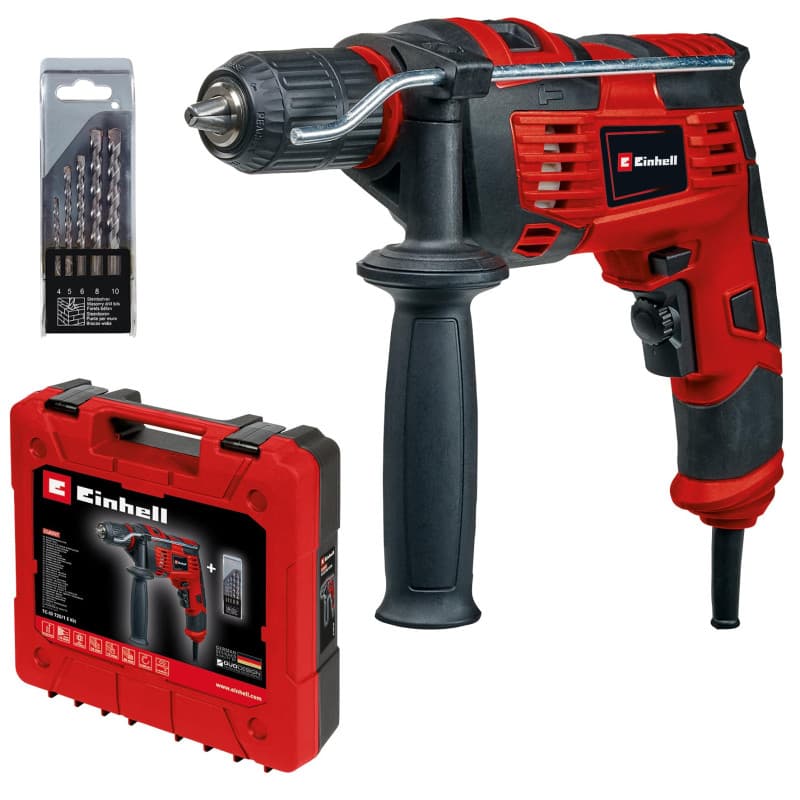 Perceuse à percussion Einhell TE-ID 720/1 E avec accessoires