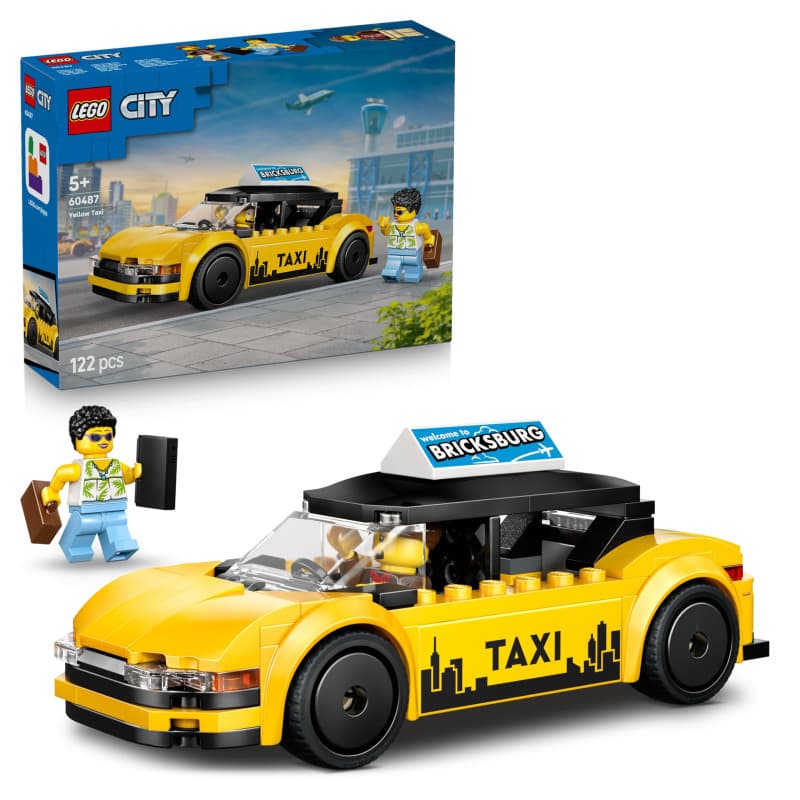 LEGO City - Taxi Jaune Électrique avec Minifigurines et Toit Ouvrant