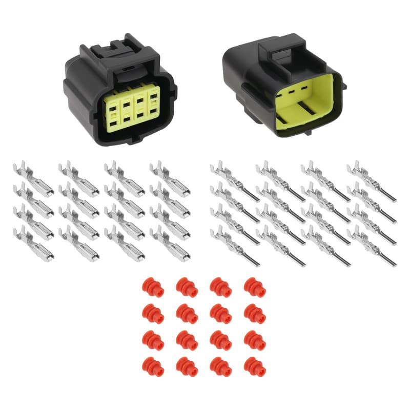 Kit de Connecteurs Électriques Étanches 8 Broches pour Moto et Voiture