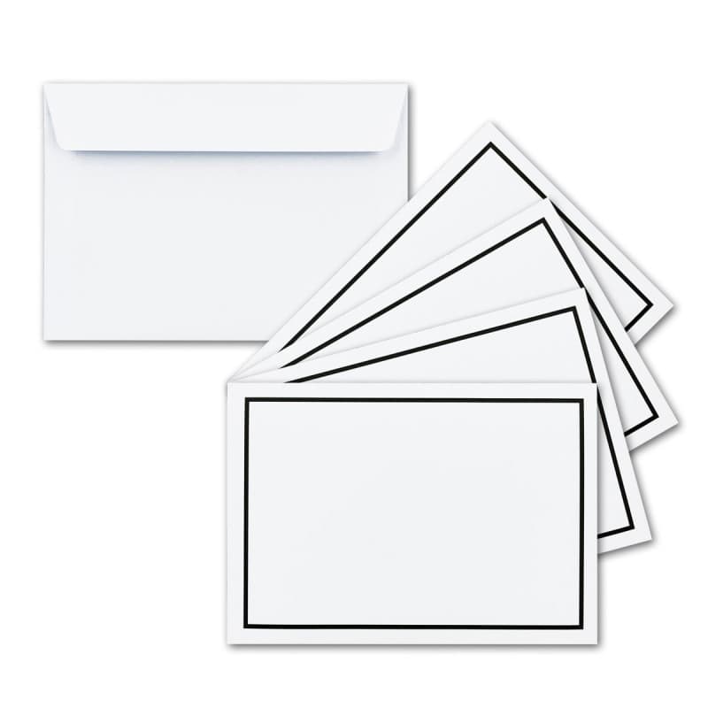 Lot de 75 enveloppes de deuil C6 avec cadre noir - Autocollantes