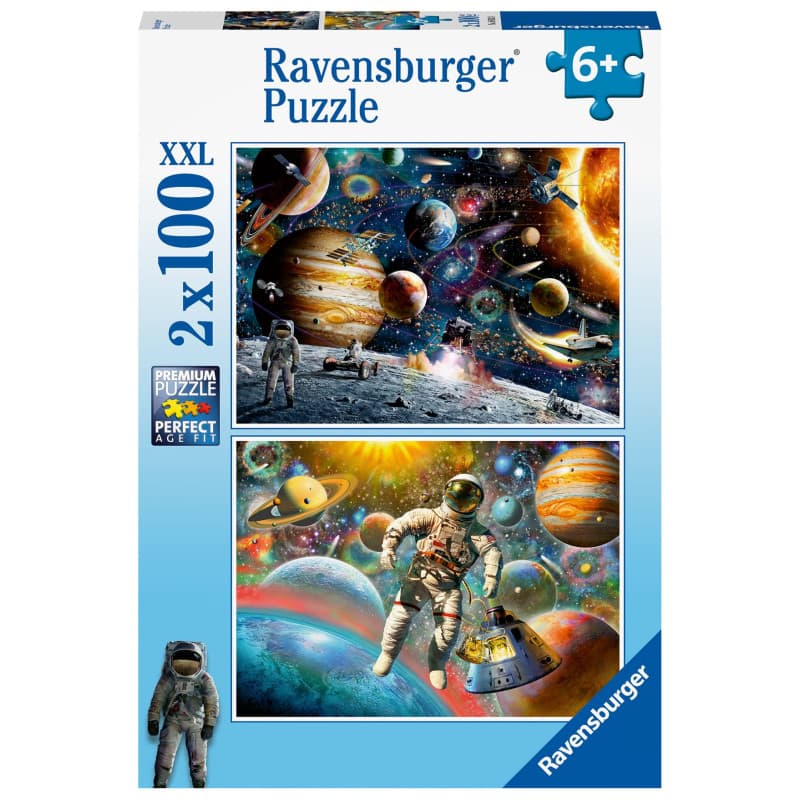 Ravensburger Puzzle Enfant 2x100 pièces - Univers Spatial - Dès 6 Ans