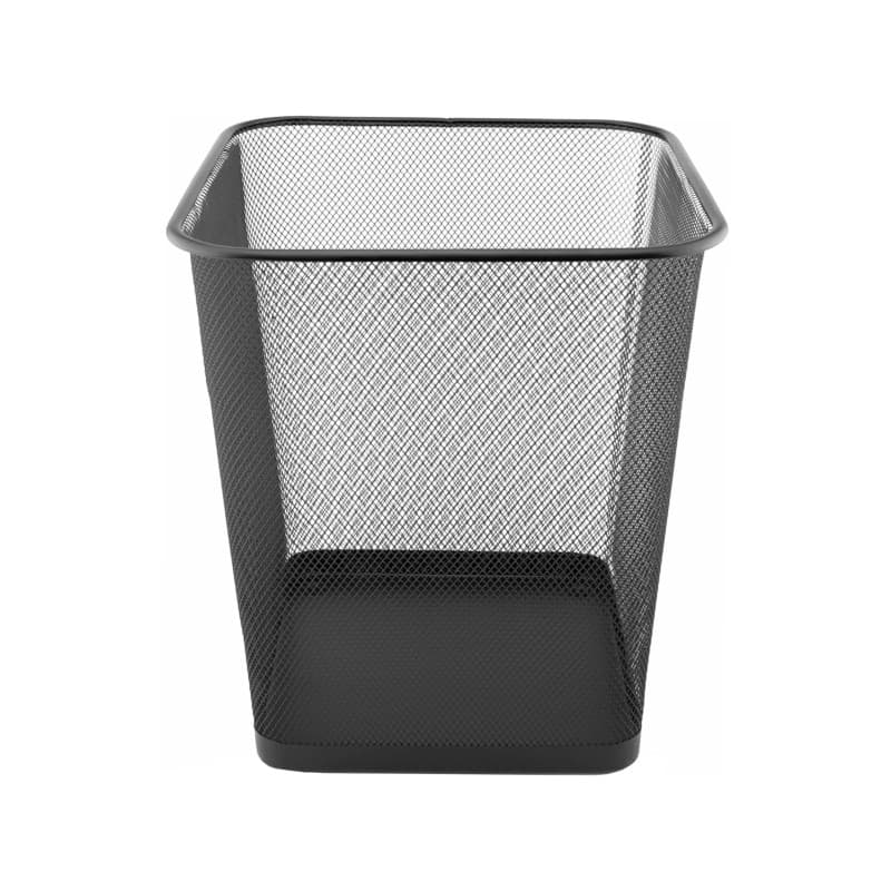 Corbeille à Papier Métal D.RECT KOMO 18 L - Poubelle de Bureau Carrée Noir