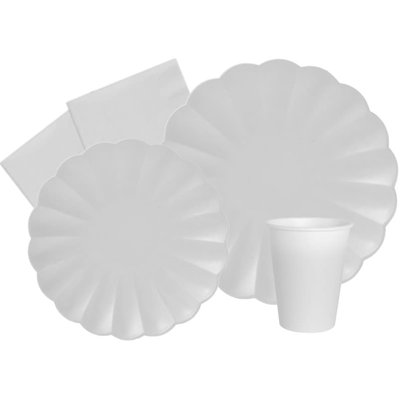 Ciao Kit Fête Écologique - Vaisselle en Papier Compostable pour 24 Personnes