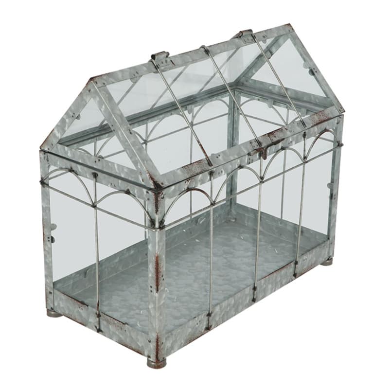 Serre de Table Vintage en Métal Galvanisé Argenté - Esschert Design ZB22