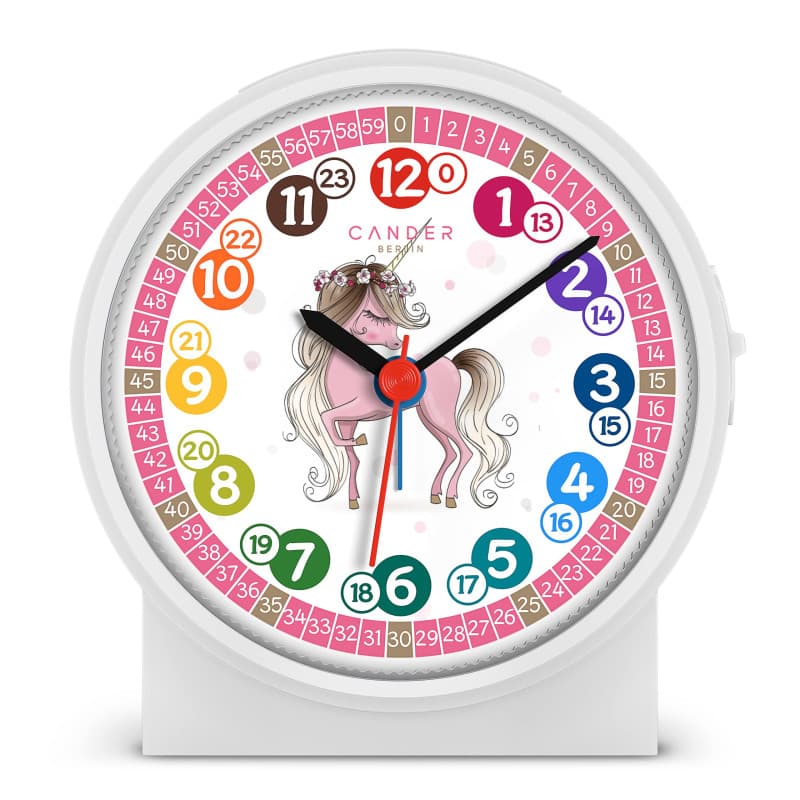 Réveil Licorne Silencieux Cander Berlin - Horloge d'Apprentissage pour Enfant