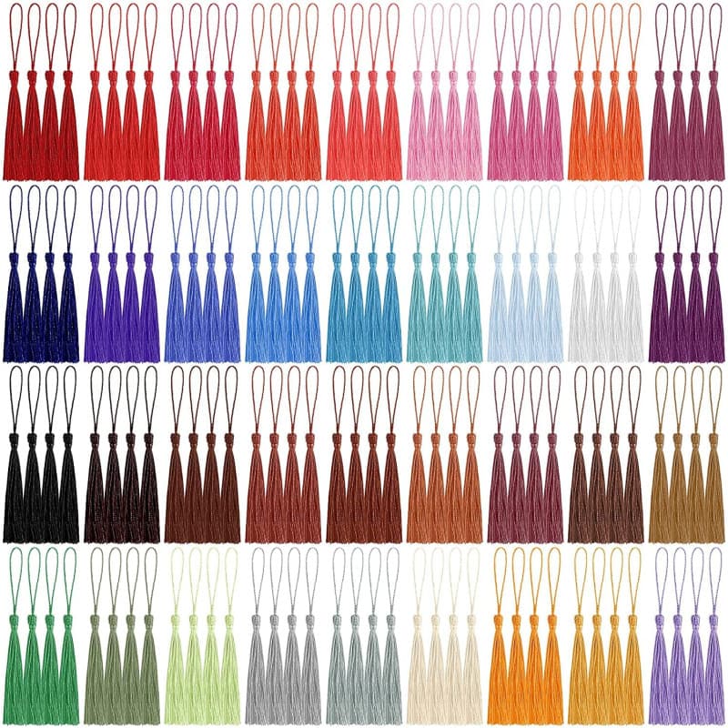 Homkeen Lot de 120 Pompons Soyeux Multicolores pour Marque-Page