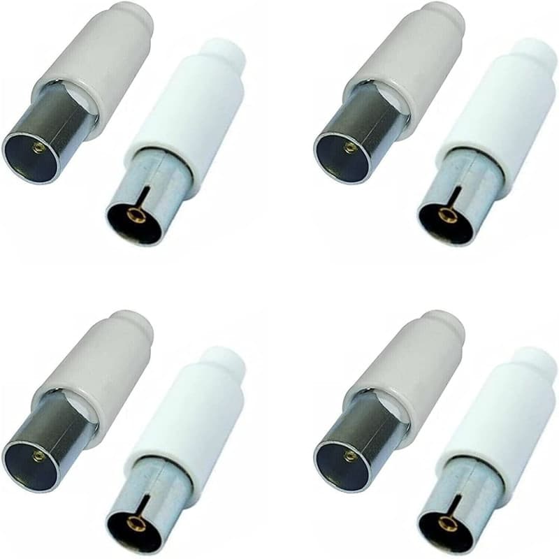 Pack de 8 Connecteurs Coaxiaux Mâles et Femelles pour Câbles TV
