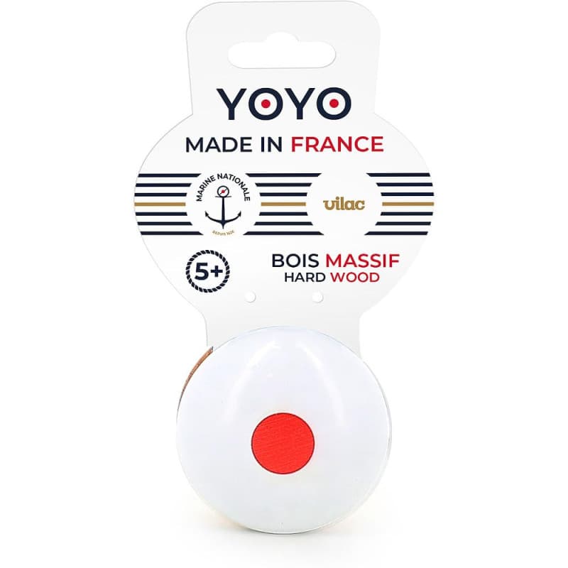 Yoyo Bâchi Marine Nationale en Bois - Jouet d'Adresse Coloré pour Enfants