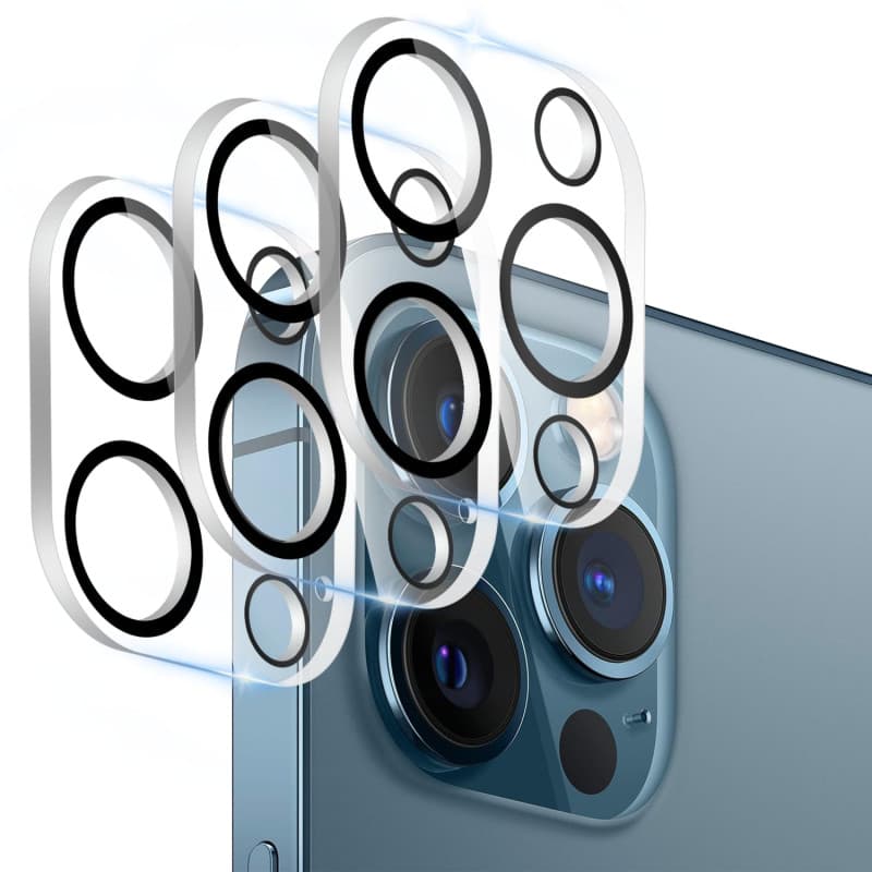 Protection de Lentille pour iPhone 12 Pro Max - Lot de 3 Verres HD Anti-Rayures