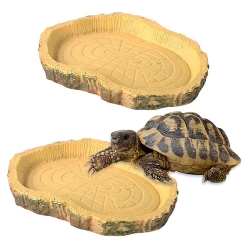 Ensemble de 2 Gamelles Tortue Terrestre - Abreuvoirs pour Reptiles et Amphibiens
