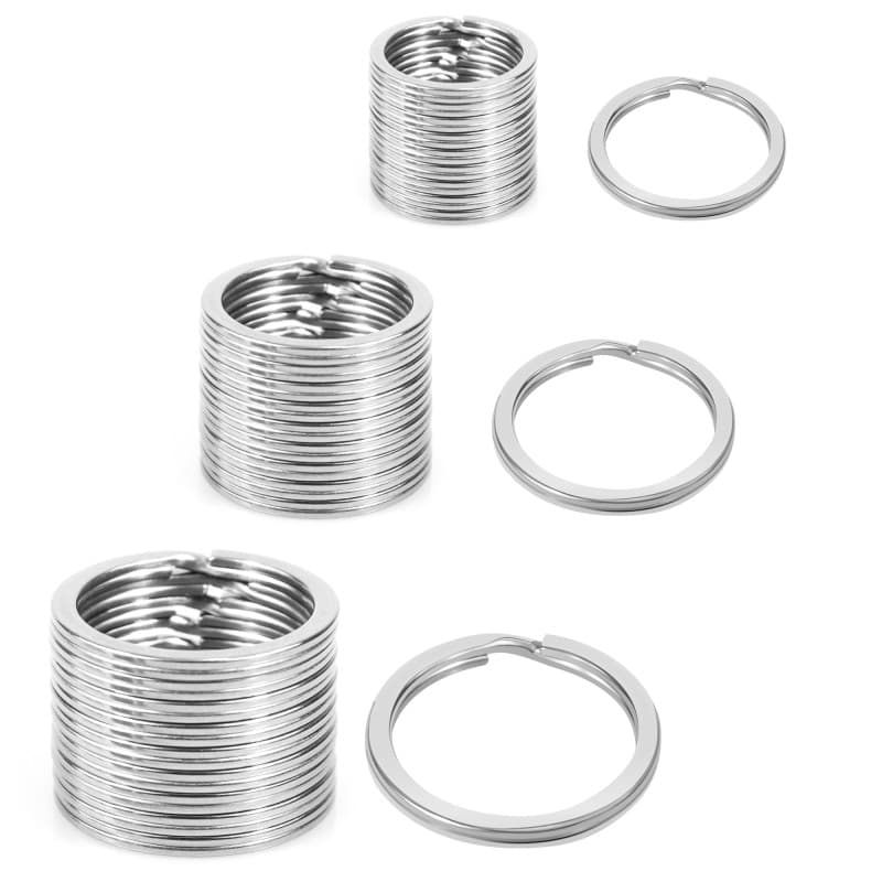 Lot de 30 Porte-Clés en Acier Inoxydable - Anneaux Métalliques Résistants